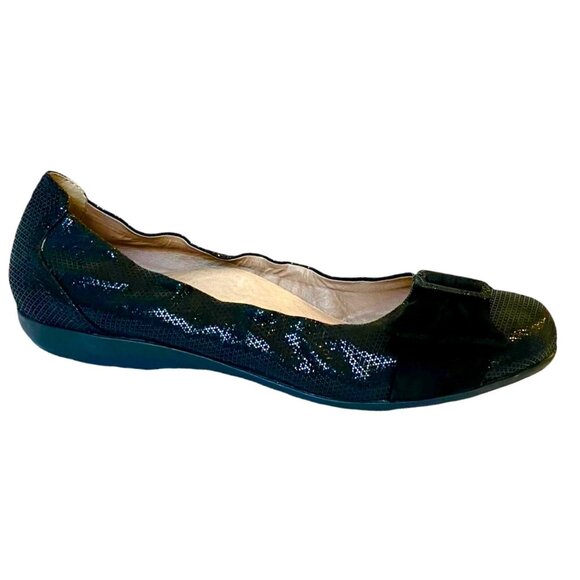 Abeo BIO System Black Tabitha Slip On LEATHER Ballet FLATS w/ ARCH SUPPORT-Sz 9N - Picture 3 of 16